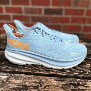 HOKA One One Clifton 9 Men’s Size 11D Dusk/Illusion Light Blue Running Shoes M2